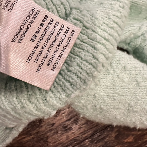 Free People Mint Green Bouclé Button-Up Cardigan - Picture 4 of 8